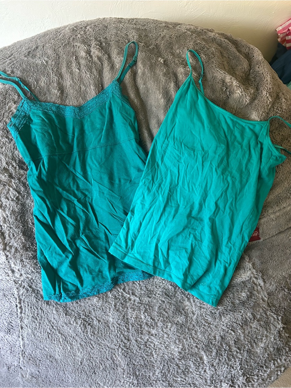 Teal Spaghetti Strap Camisoles